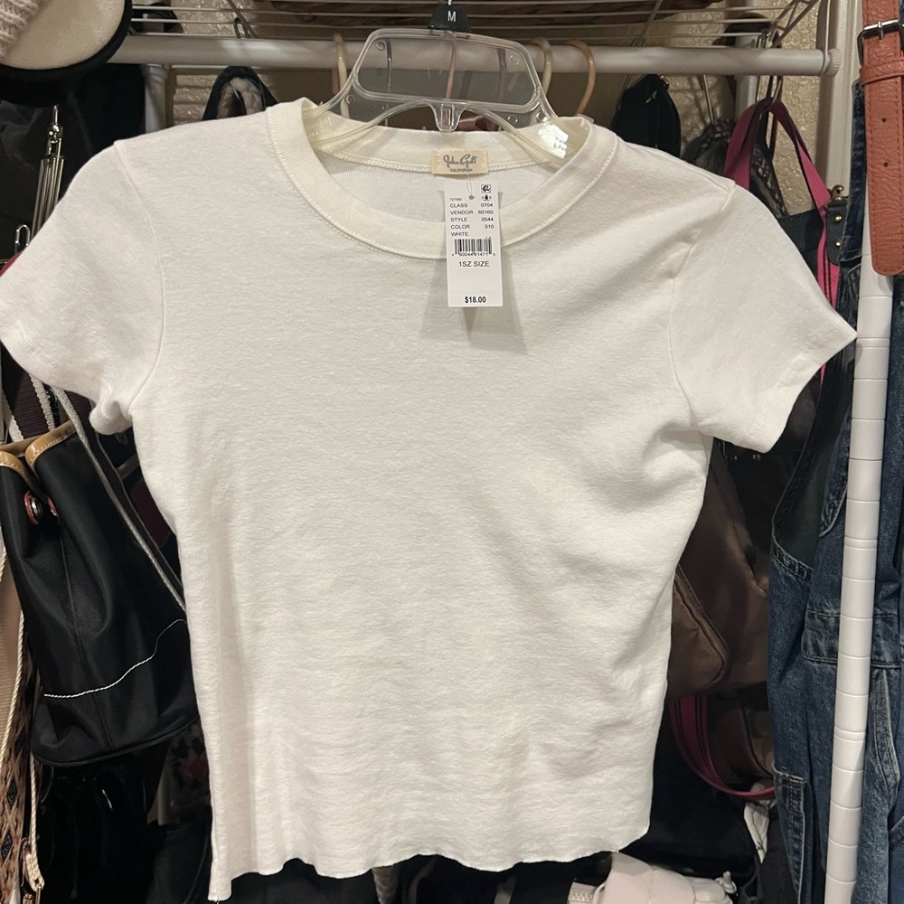 PacSun/John Gault Classic White Short Sleeve crop white Tee